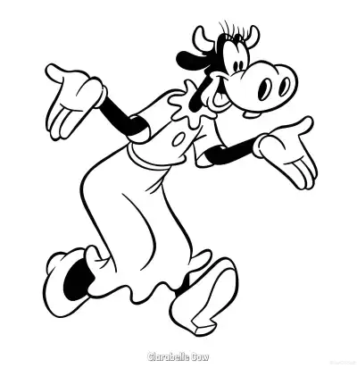 Free printable Clarabelle Cow 2 Coloring Page - Free Printable Mickey Mouse & Friends PDFS Coloring Sheets coloring page
