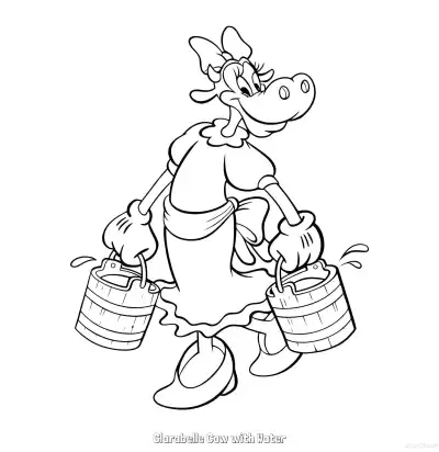 Free printable Clarabelle Cow with Water  Coloring Page - Free Printable Mickey Mouse & Friends PDFS Coloring Sheets coloring page