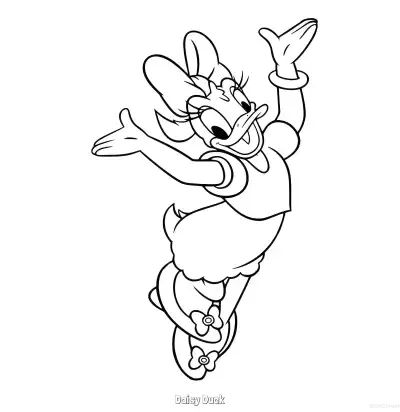 Free printable Daisy Duck 1 Coloring Page - Free Printable Mickey Mouse & Friends PDFS Coloring Sheets coloring page