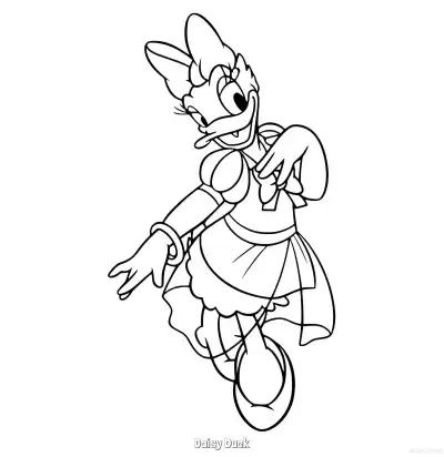 Free printable Daisy Duck 4 Coloring Page - Free Printable Mickey Mouse & Friends PDFS Coloring Sheets coloring page