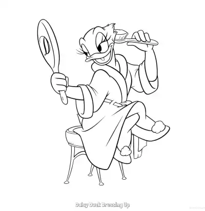 Free printable Daisy Duck Dressing Up  Coloring Page - Free Printable Mickey Mouse & Friends PDFS Coloring Sheets coloring page