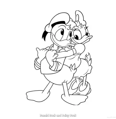 Free printable Donald Duck and Daisy Duck 3 Coloring Page - Free Printable Mickey Mouse & Friends PDFS Coloring Sheets coloring page