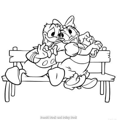 Free printable Donald Duck and Daisy Duck 7 Coloring Page - Free Printable Mickey Mouse & Friends PDFS Coloring Sheets coloring page
