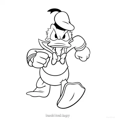 Free printable Donald Duck Angry 2 Coloring Page - Free Printable Mickey Mouse & Friends PDFS Coloring Sheets coloring page