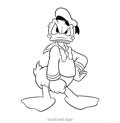 Free printable Donald Duck Angry 3 Coloring Page - Free Printable Mickey Mouse & Friends PDFS Coloring Sheets coloring page