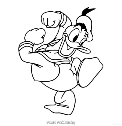 Free printable Donald Duck Running  Coloring Page - Free Printable Mickey Mouse & Friends PDFS Coloring Sheets coloring page