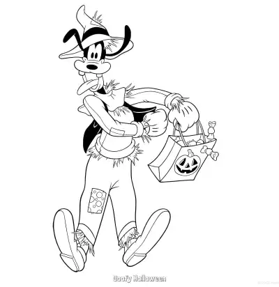 Free printable Goofy Halloween  Coloring Page - Free Printable Mickey Mouse & Friends PDFS Coloring Sheets coloring page