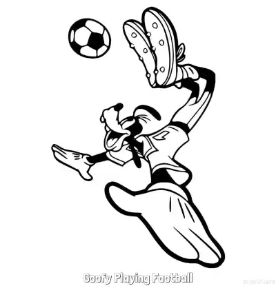 Free printable Goofy Playing Football  Coloring Page - Free Printable Mickey Mouse & Friends PDFS Coloring Sheets coloring page