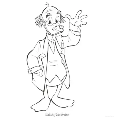 Free printable Ludwig Von Drake 2 Coloring Page - Free Printable Mickey Mouse & Friends PDFS Coloring Sheets coloring page