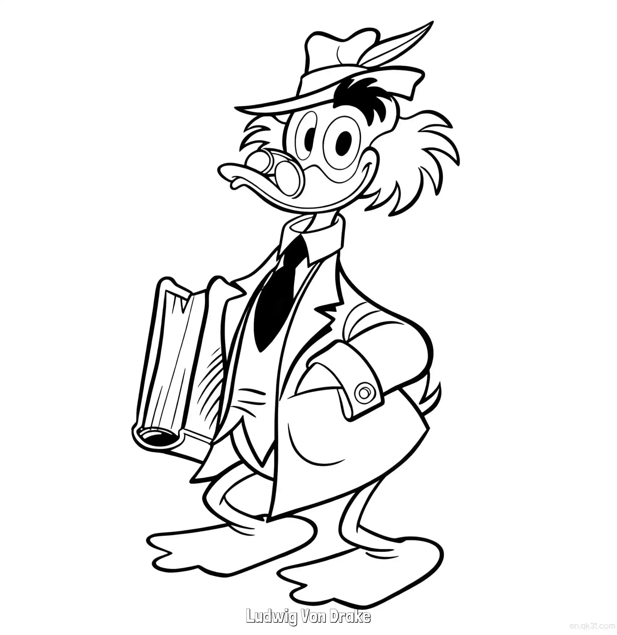 Ludwig Von Drake 3 Coloring Page - Free Printable Mickey Mouse & Friends PDF Coloring Sheets – Free Printable Coloring Page for Kids and Adults