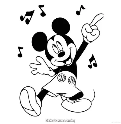 Free printable Mickey Mouse Dancing  Coloring Page - Free Printable Mickey Mouse & Friends PDFS Coloring Sheets coloring page