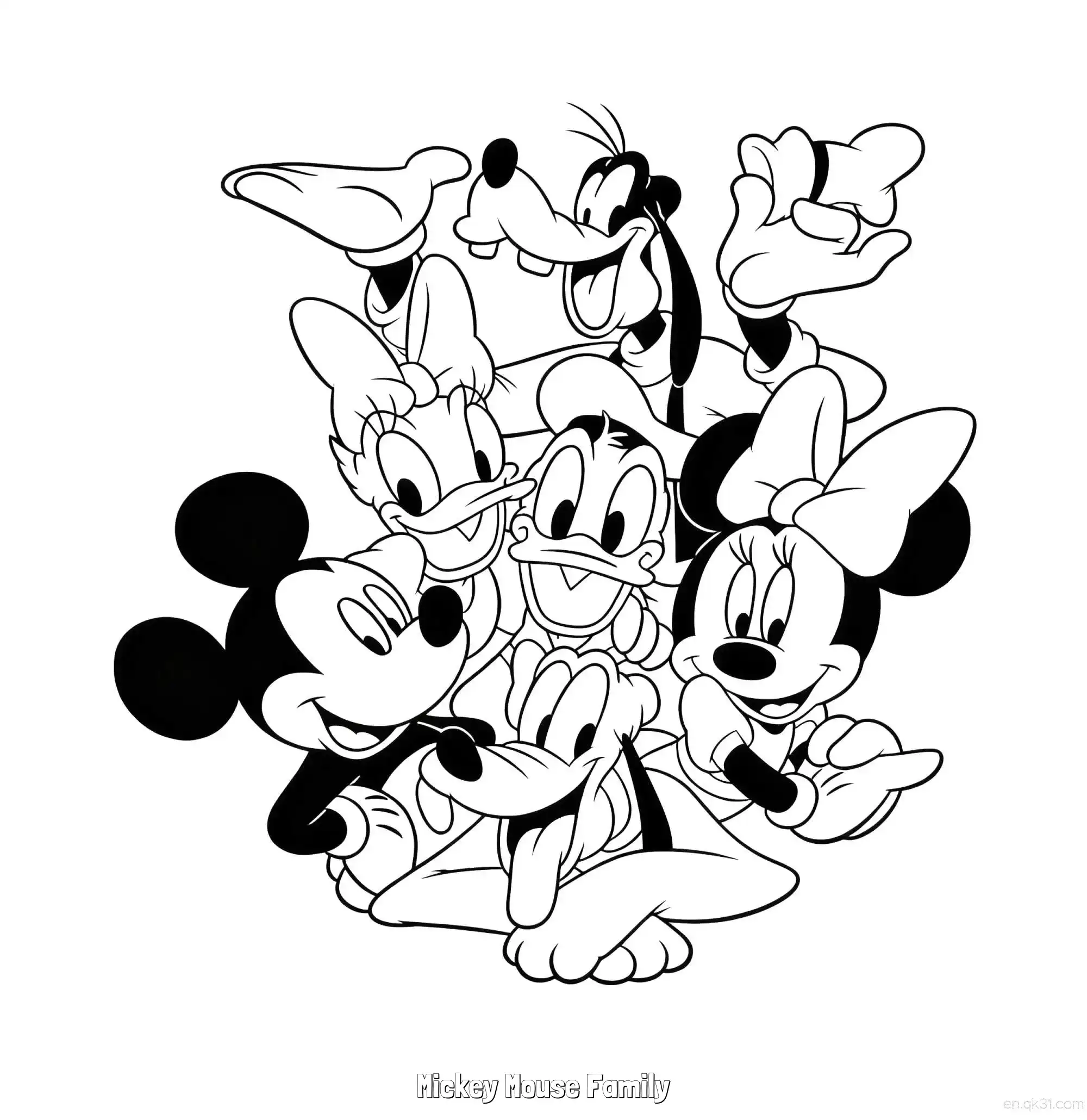 Mickey Mouse Family  Coloring Page - Free Printable Mickey Mouse & Friends PDF Coloring Sheets – Free Printable Coloring Page for Kids and Adults