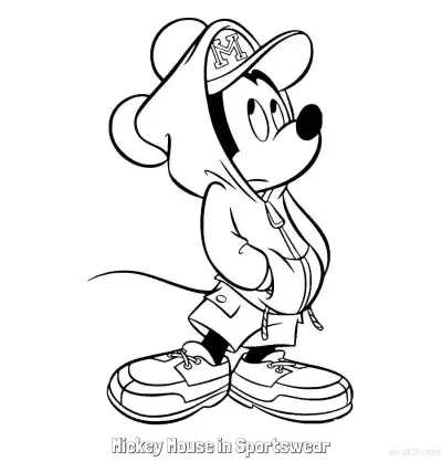 Free printable Mickey Mouse in Sportswear  Coloring Page - Free Printable Mickey Mouse & Friends PDFS Coloring Sheets coloring page