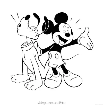 Free printable Mickey Mouse and Pluto 1 Coloring Page - Free Printable Mickey Mouse & Friends PDFS Coloring Sheets coloring page