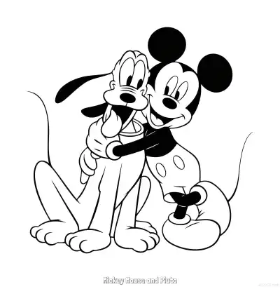 Free printable Mickey Mouse and Pluto 3 Coloring Page - Free Printable Mickey Mouse & Friends PDFS Coloring Sheets coloring page