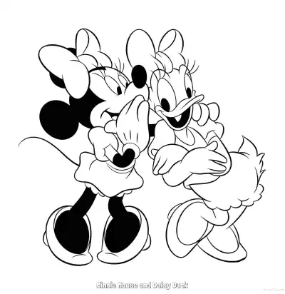 Free printable Minnie Mouse and Daisy Duck 7 Coloring Page - Free Printable Mickey Mouse & Friends PDFS Coloring Sheets coloring page
