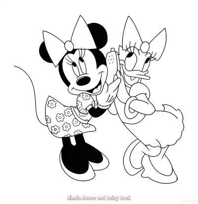 Free printable Minnie Mouse and Daisy Duck 8 Coloring Page - Free Printable Mickey Mouse & Friends PDFS Coloring Sheets coloring page