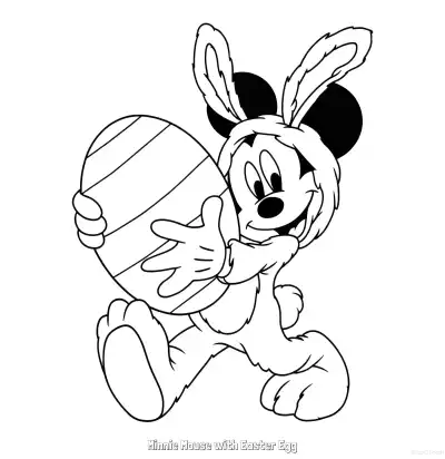 Free printable Minnie Mouse with Easter Egg 2 Coloring Page - Free Printable Mickey Mouse & Friends PDFS Coloring Sheets coloring page