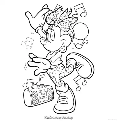 Free printable Minnie Mouse Dancing  Coloring Page - Free Printable Mickey Mouse & Friends PDFS Coloring Sheets coloring page