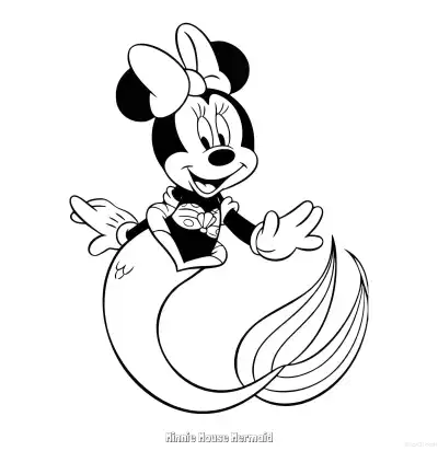 Free printable Minnie Mouse Mermaid  Coloring Page - Free Printable Mickey Mouse & Friends PDFS Coloring Sheets coloring page