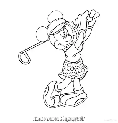 Free printable Minnie Mouse Playing Golf  Coloring Page - Free Printable Mickey Mouse & Friends PDFS Coloring Sheets coloring page