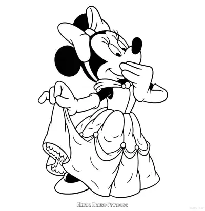 Free printable Minnie Mouse Princess  Coloring Page - Free Printable Mickey Mouse & Friends PDFS Coloring Sheets coloring page