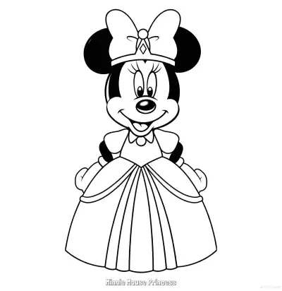 Free printable Minnie Mouse Princess 1 Coloring Page - Free Printable Mickey Mouse & Friends PDFS Coloring Sheets coloring page