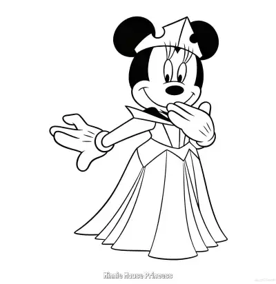 Free printable Minnie Mouse Princess 2 Coloring Page - Free Printable Mickey Mouse & Friends PDFS Coloring Sheets coloring page