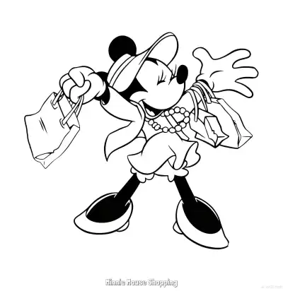 Free printable Minnie Mouse Shopping  Coloring Page - Free Printable Mickey Mouse & Friends PDFS Coloring Sheets coloring page
