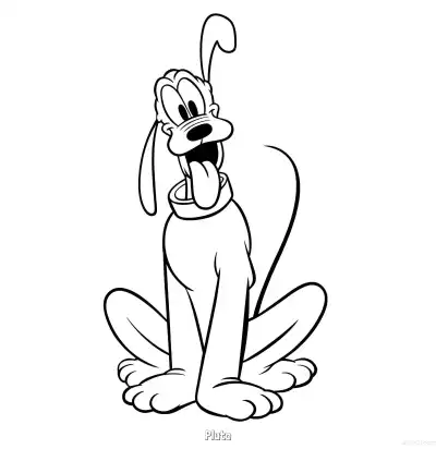 Free printable Pluto 1 Coloring Page - Free Printable Mickey Mouse & Friends PDFS Coloring Sheets coloring page