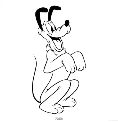 Free printable Pluto 3 Coloring Page - Free Printable Mickey Mouse & Friends PDFS Coloring Sheets coloring page