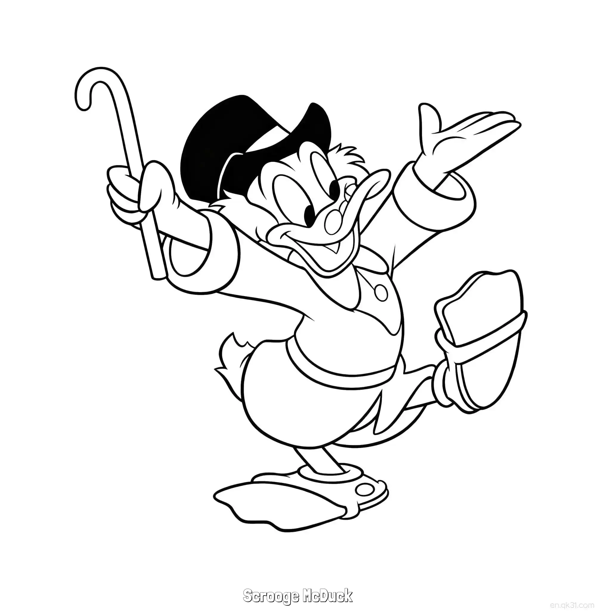 Scrooge McDuck 2 Coloring Page - Free Printable Mickey Mouse & Friends PDF Coloring Sheets – Free Printable Coloring Page for Kids and Adults