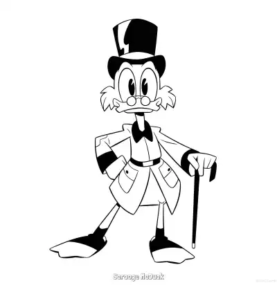 Free printable Scrooge McDuck 5 Coloring Page - Free Printable Mickey Mouse & Friends PDFS Coloring Sheets coloring page