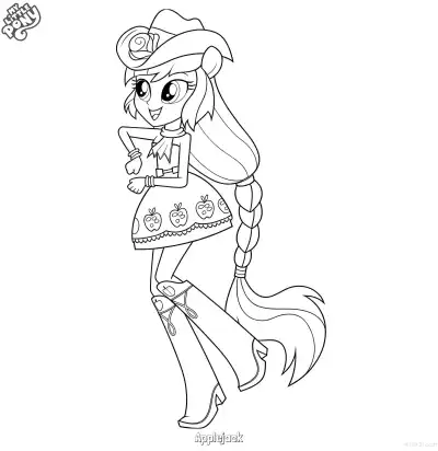 Free printable Applejack 1 Coloring Page - Free Printable My Little Pony Unicorn PDFS Coloring Sheets coloring page