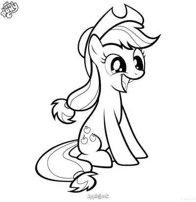 Free printable Applejack 10 Coloring Page - Free Printable My Little Pony Unicorn PDFS Coloring Sheets coloring page