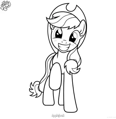 Free printable Applejack 11 Coloring Page - Free Printable My Little Pony Unicorn PDFS Coloring Sheets coloring page