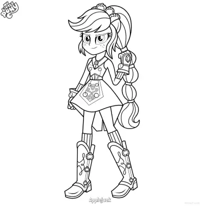 Free printable Applejack 14 Coloring Page - Free Printable My Little Pony Unicorn PDFS Coloring Sheets coloring page