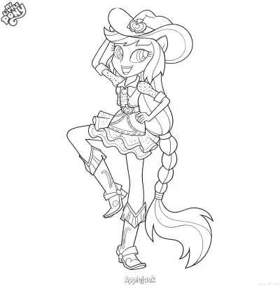 Free printable Applejack 15 Coloring Page - Free Printable My Little Pony Unicorn PDFS Coloring Sheets coloring page