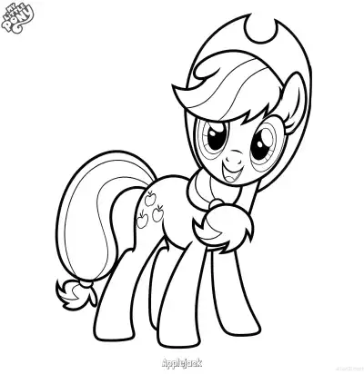 Free printable Applejack 18 Coloring Page - Free Printable My Little Pony Unicorn PDFS Coloring Sheets coloring page