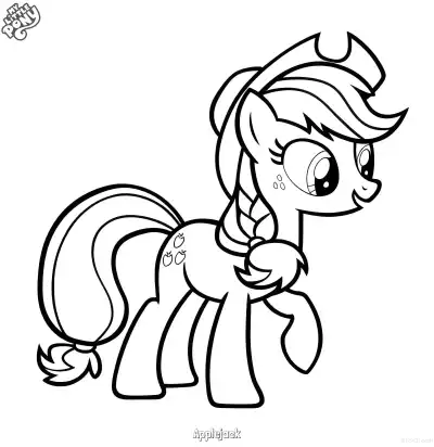 Free printable Applejack 19 Coloring Page - Free Printable My Little Pony Unicorn PDFS Coloring Sheets coloring page