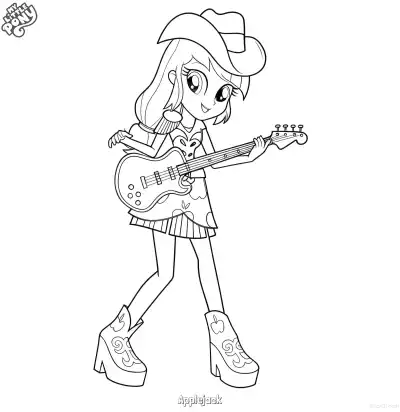 Free printable Applejack 2 Coloring Page - Free Printable My Little Pony Unicorn PDFS Coloring Sheets coloring page