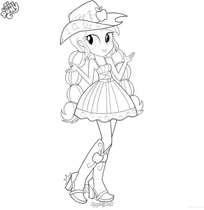 Free printable Applejack 21 Coloring Page - Free Printable My Little Pony Unicorn PDFS Coloring Sheets coloring page