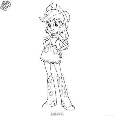 Free printable Applejack 24 Coloring Page - Free Printable My Little Pony Unicorn PDFS Coloring Sheets coloring page