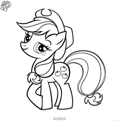 Free printable Applejack 25 Coloring Page - Free Printable My Little Pony Unicorn PDFS Coloring Sheets coloring page