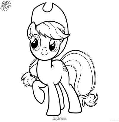 Free printable Applejack 3 Coloring Page - Free Printable My Little Pony Unicorn PDFS Coloring Sheets coloring page