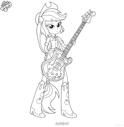 Free printable Applejack 4 Coloring Page - Free Printable My Little Pony Unicorn PDFS Coloring Sheets coloring page