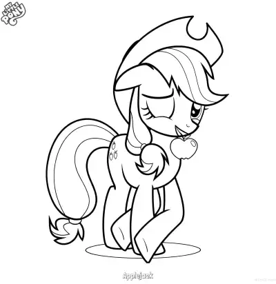 Free printable Applejack 5 Coloring Page - Free Printable My Little Pony Unicorn PDFS Coloring Sheets coloring page