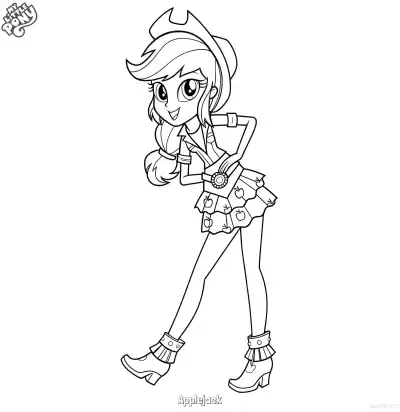 Free printable Applejack 6 Coloring Page - Free Printable My Little Pony Unicorn PDFS Coloring Sheets coloring page