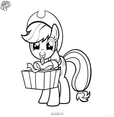 Free printable Applejack 7 Coloring Page - Free Printable My Little Pony Unicorn PDFS Coloring Sheets coloring page