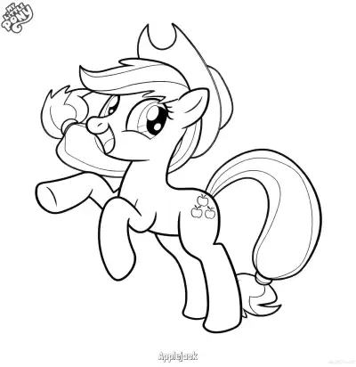 Free printable Applejack 8 Coloring Page - Free Printable My Little Pony Unicorn PDFS Coloring Sheets coloring page